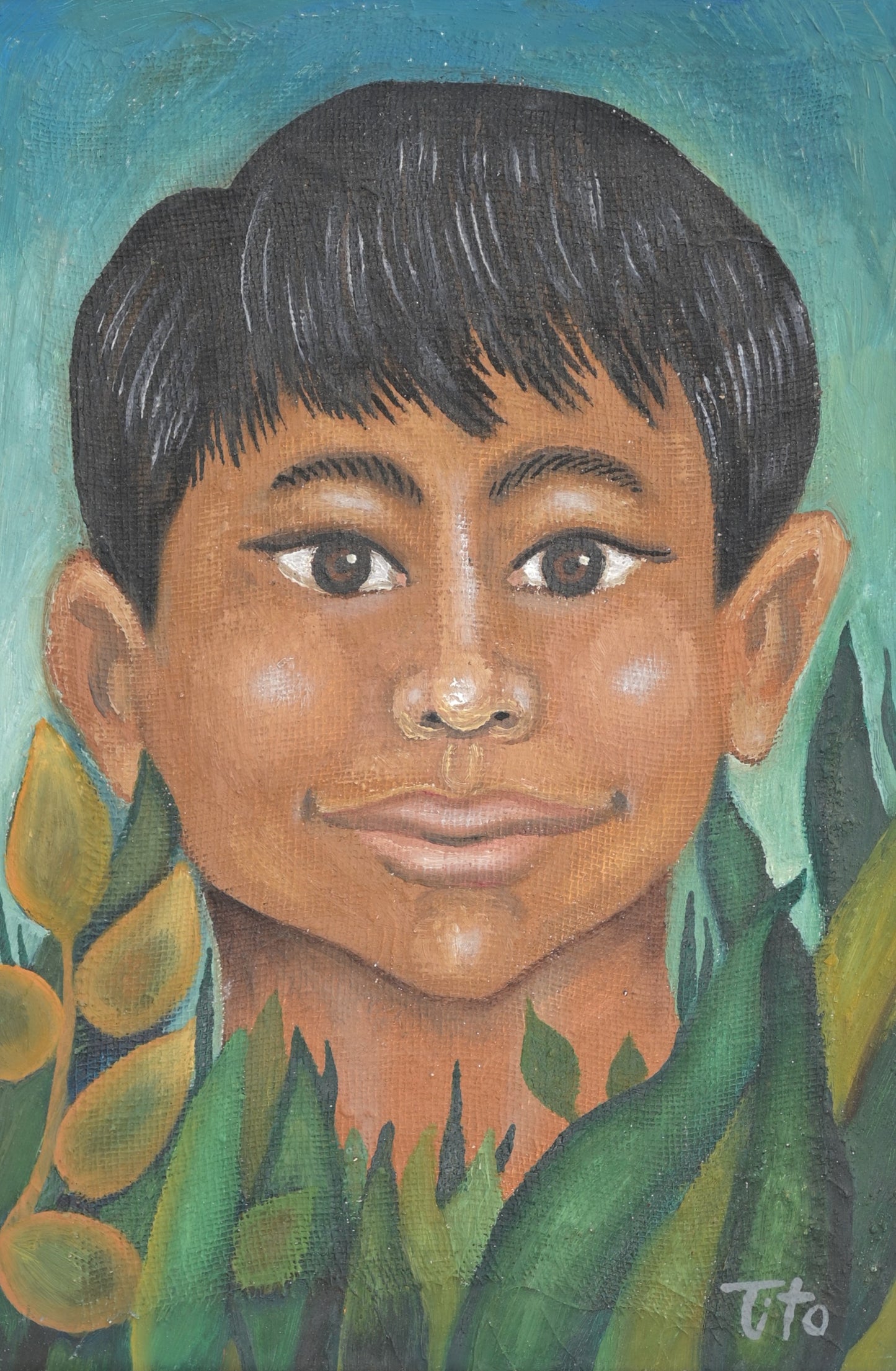 NIÑO MORENO Y VERDE
